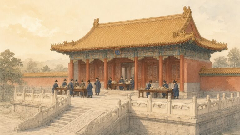 Editors Check the Kangxi Dictionary in the Wuying Hall